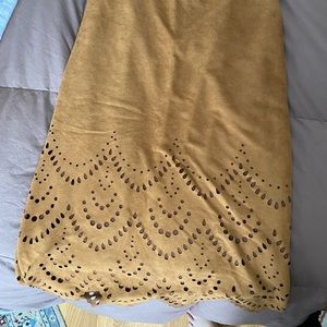 Suede skirt that hits mid calf